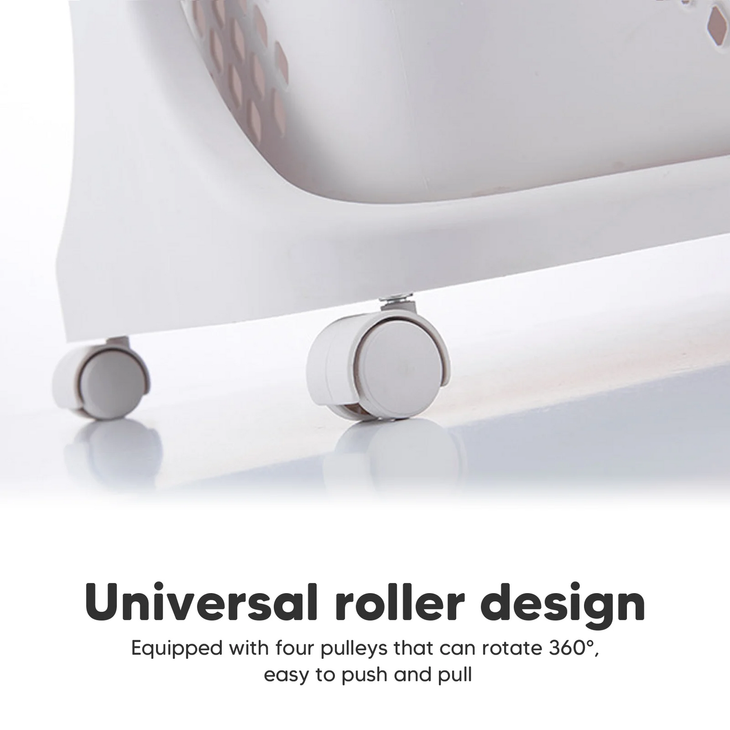 ALSO GO 4-Tier Rolling Laundry Hamper Sorter with Removable Bins, PP Material, White