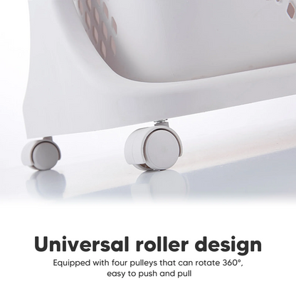 ALSO GO 4-Tier Rolling Laundry Hamper Sorter with Removable Bins, PP Material, White