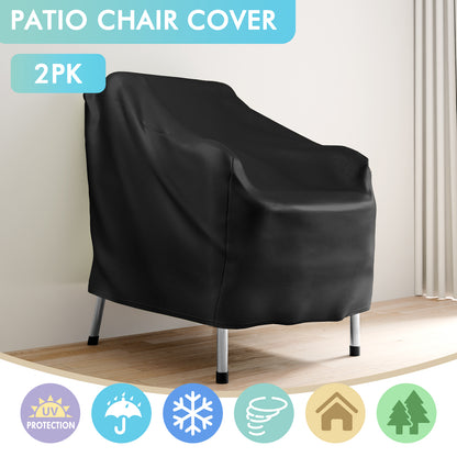 CATGOOD Patio Chair Covers, 420D Outdoor Chair Cover Waterproof, Lawn Lounge Furniture Cover for Wicker Chair, Swivel Chair, Rocking Chair, Black