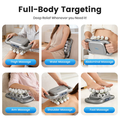 16 Head Massage Gun Set, Electric Muscle Massager with with 9 Modes 9 Intensities, 2000mAh Electric Massage Tools for Deep Tissue, Back, Shoulders, Legs, Gray
