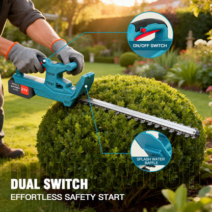 Baokaler 21V Cordless Hedge Trimmer, 20 Inch Hedge Trimmer for Bush Shrub Cutting, 3.0 AhBattery and Charger Included