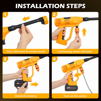 BAOKALER Cordless Pressure Washer, 900PSI 21V Portable Pressure Power Washer with Foam Cannon & 6-in-1 Nozzle,10-Speed Adjustment, for Car Washing, Patio, Garden, Driveway, Home Cleaning