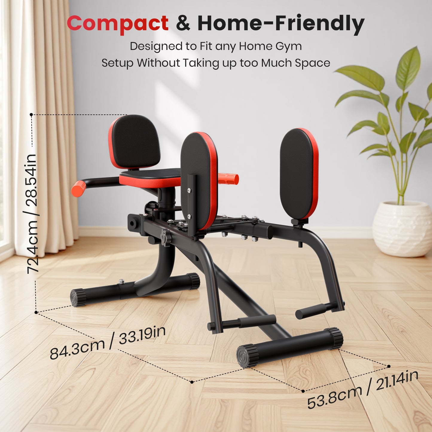 Hip Abductor Machine, 3-in-1 Thigh & Glute Trainer for Home Gym, Adjustable Resistance for Inner/Outer Thigh Toner and Butt Lifter, Compact Leg Workout Equipment