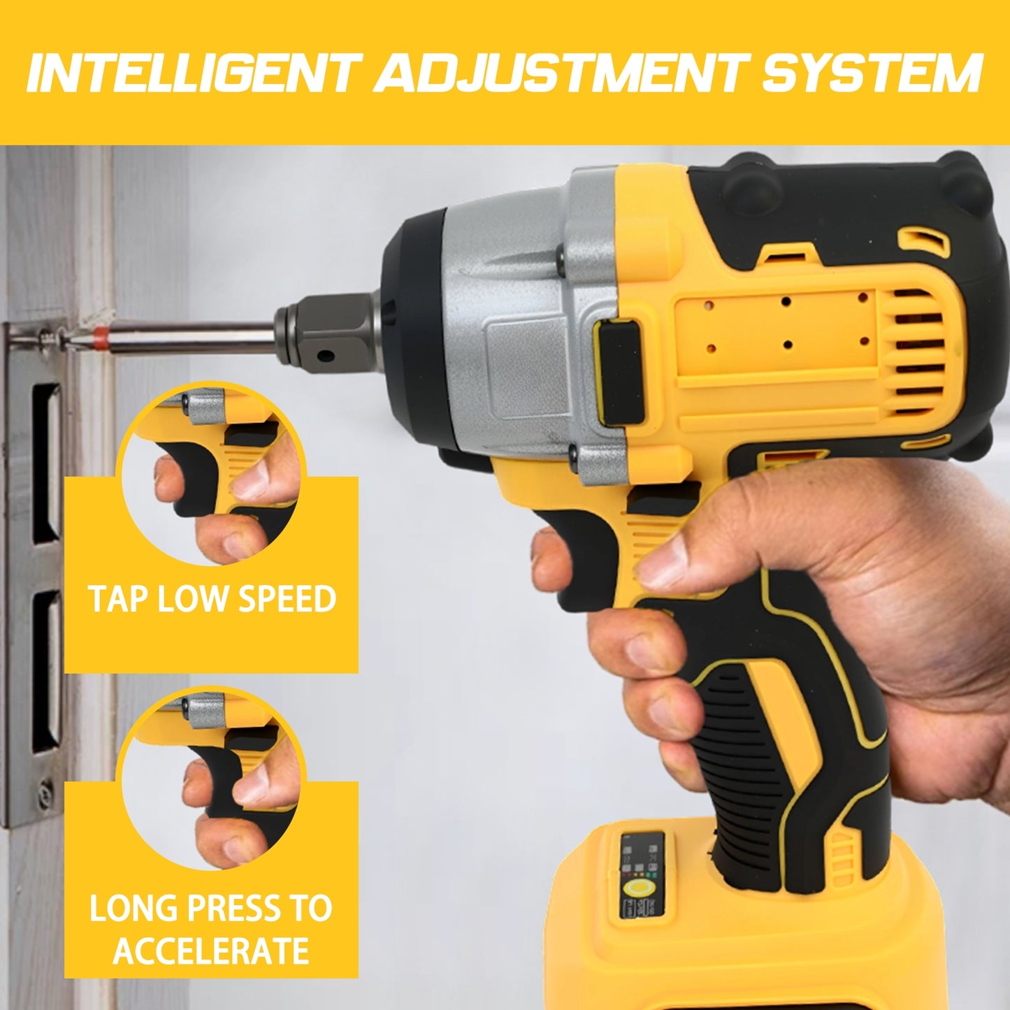 CATGOOD 20V Cordless Impact Wrench with 2 Batteries, 1/2" Brushless Impact Drill, Max Torque 280 ft lbs (380N.m), 30 Pcs Tool Set for Home, Yellow