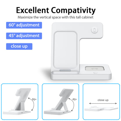 Wireless Charger, Magnetic Fast Charging Stand Compatible with iPhone 16 15 14 13 12 11 Pro Max Plus XS XR X 8, For Apple Watch 9 8 7 6 5 4 3 2 SE, For AirPods 3 2 Pro, 3 in 1 Charging Station