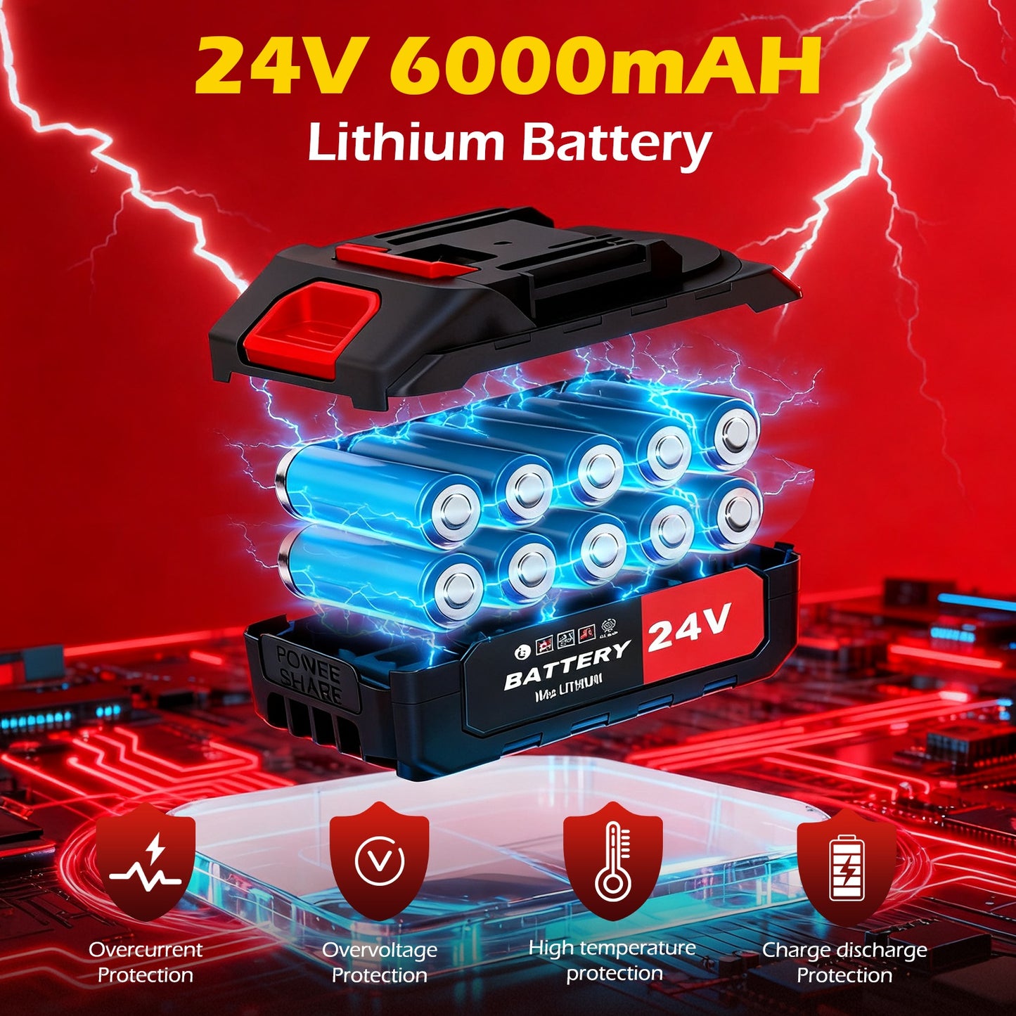 Cordless Leaf Blower, 680CFM/200MPH Electric Leaf Blower with 2 X 6.0Ah Batteries and Charger, 6 Speed Mode, Lightweight Leaf Blowers for Blowing Leaves, Lawn Care, Patio Cleaning and Dust