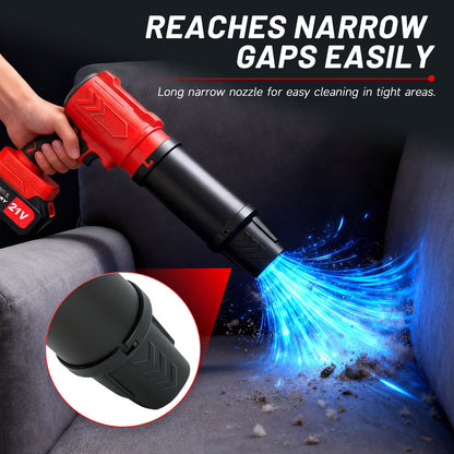 Cordless Leaf Blower, 950000 RPM Electric Leaf Blower with 2 X 4.0Ah Batteries & Charger, 110MPH Lightweight Handheld Blower for Patio Cleaning Blowing Leaves & Dust, Red