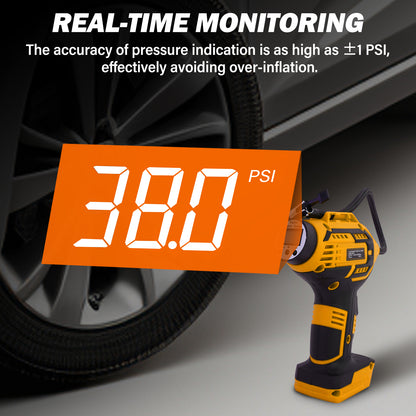 CATGOOD Cordless Tire Inflator, Handheld Air Compressor w/Digital Pressure Gauge, 150 Psi Air Pump for Car, Motorcycle, Bicycle, Balls, Yellow