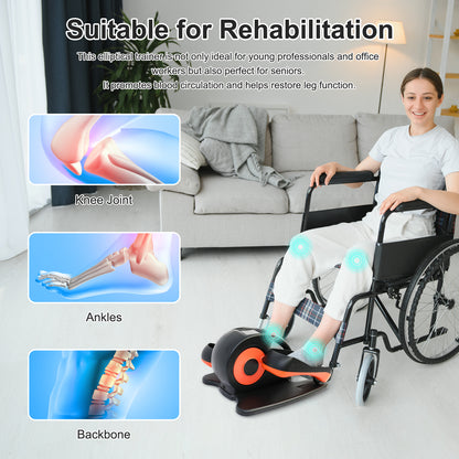 Under Desk Elliptical Exercise Machine, Electric Leg Exericser While Sitting for Seniors, Mini Pedal Ellipse Exerciser with Remote Control, Portable PeddlerTraining Equipment for Home Office