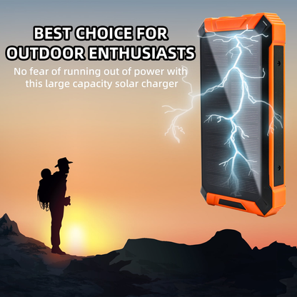 2 Pack Baokaler 49800mAh Solar Power Bank Battery Pack Qi Wireless, Portable Solar Charger with 4 Cables