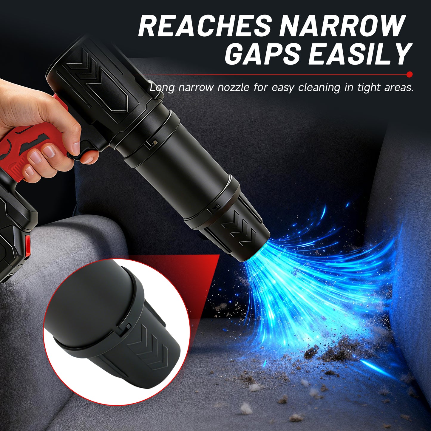 Cordless Leaf Blower, 950000 RPM Electric Leaf Blower with 2 X 4.0Ah Batteries & Charger, 111MPH Lightweight Handheld Blower for Patio Cleaning Blowing Leaves & Dust, Black