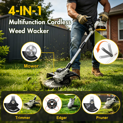 CATGOOD 13" Cordless Weed Wacker, 1300W Electric Weed Eater with 8Ah 24V Battery, 4 in 1 String Trimmer with Brushless Motor