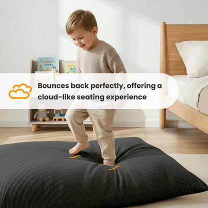 CATGOOD 3-in-1 Bean Bag Chair for Kids Adults, Convertible kids chair with Skin Friendly Fabric for Living Room, Bedroom, Gray