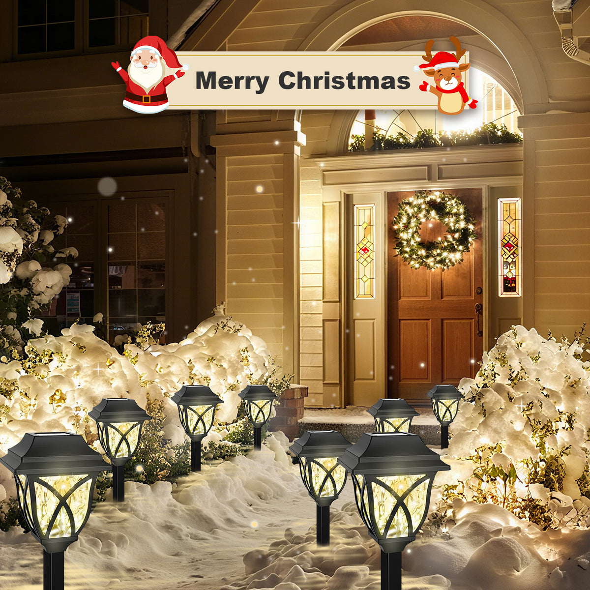 Catgood Solar Lights Outdoor Pathway, 6 Pack Solar Garden Stake Lights for Yard Patio Walkway Planter Pool, LED Waterproof, Cool White