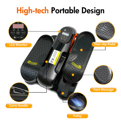 Baokaler Under Desk Elliptical Exercise Machine, Leg Exerciser While Sitting for Seniors, Electric Seated Pedal Exerciser, Mini Elliptical Machines for Home Office