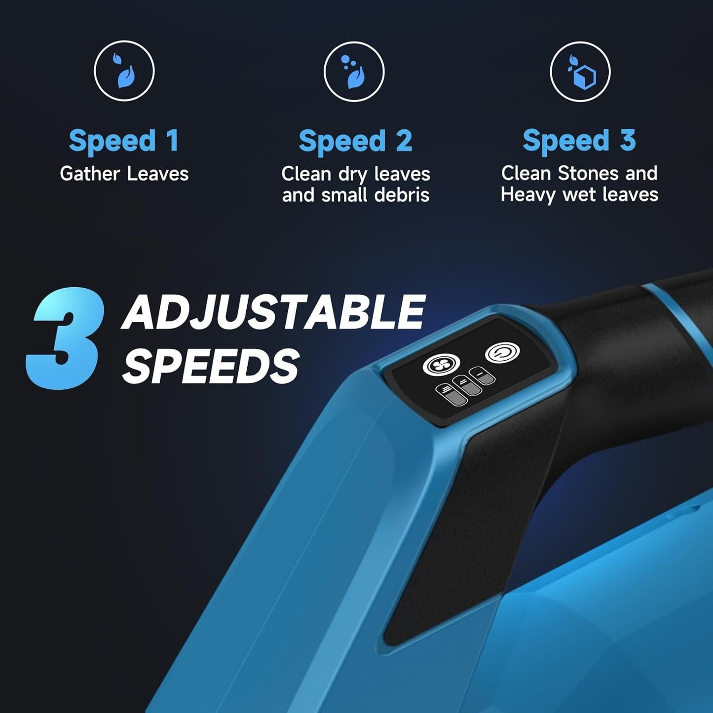 Cordless Leaf Blower, 5 Speed Leaf Blower with Trubo Mode , 650CFM Handheld Leaf Blower with 2¡Á6.0Ah Batteries, Lightweight, for Lawn, Patio, Yard and Dust Cleaning
