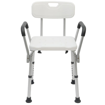 CATGOOD Shower Chair 450lbs with Padded Armrests and Back, Heavy Duty Shower Seat for Bathtub Slip Resistant, Shower Bench with Adjustable Height for Elderly and Disabled