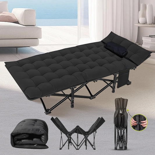 Folding Camping Bed for Adult Adjustable Heavy Duty Outdoor Bed Travel Camp Cots Portable Folding Outdoor Cot