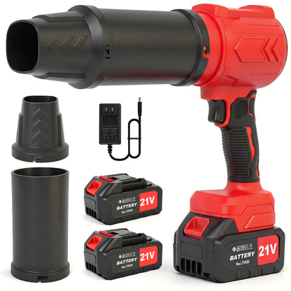 Cordless Leaf Blower, 950000 RPM Electric Leaf Blower with 2 X 4.0Ah Batteries & Charger, 110MPH Lightweight Handheld Blower for Patio Cleaning Blowing Leaves & Dust, Red