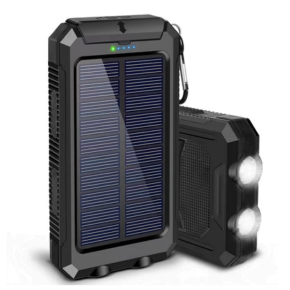 CATGOOD 10000mAh Portable Solar Charger for iphone and Android Power Bank with Dual 5V USB Ports for Outdoor Camping Hiking(Black)