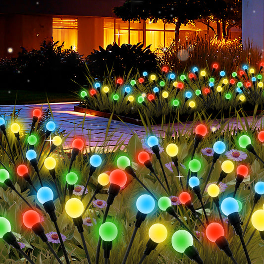 TopZoo Solar Garden Stake Lights Outdoor Waterproof, 8 Pack/2 Modes Swaying Firefly Lights for Garden Decor, Yard, Patio, Pathway, Party, Christmas Decoration, Multicolor 64 LED