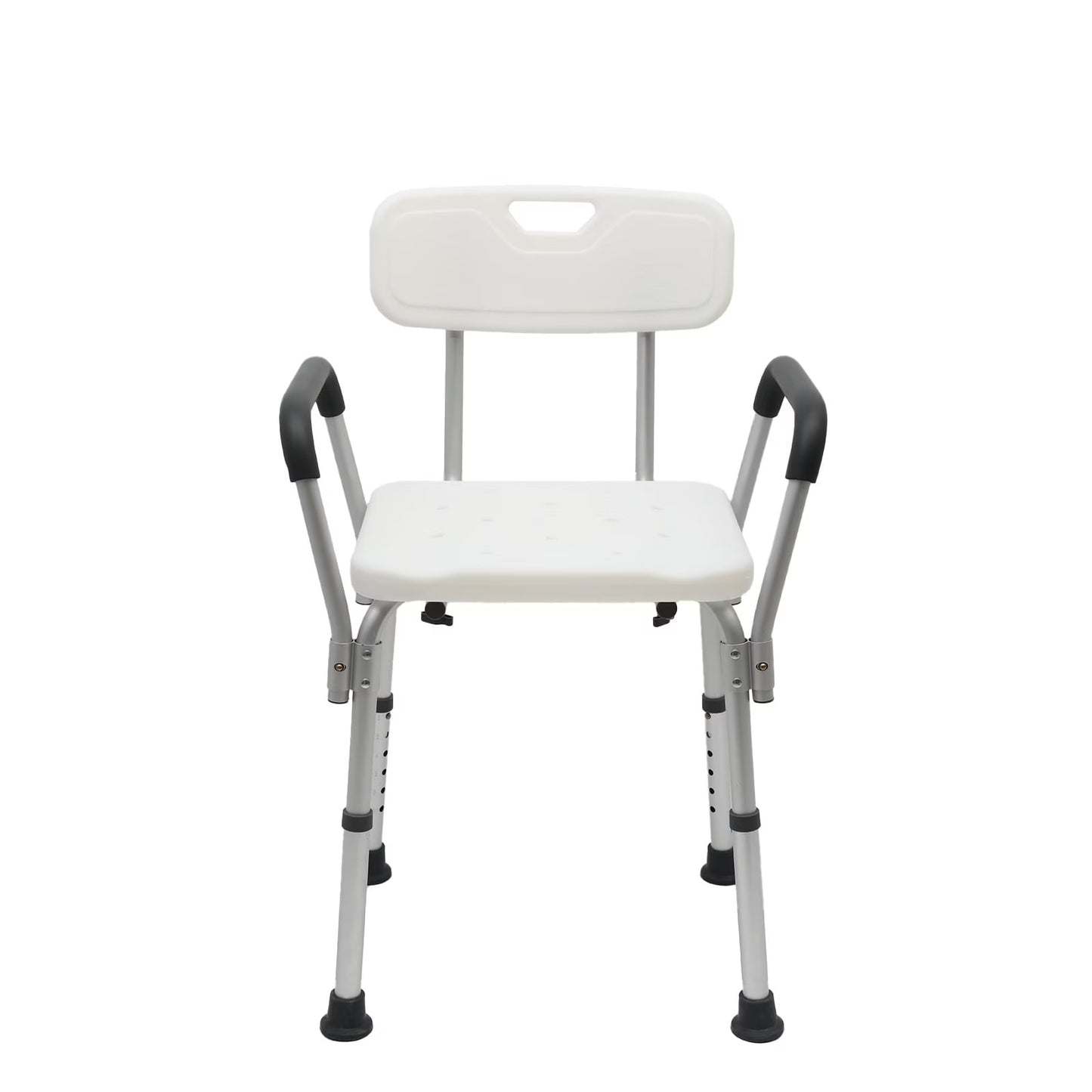 CATGOOD Shower Chair Bath Seat with Back and Arms, Height Adjustable Shower Chair for Inside Shower, Shower Bench for Elderly and Adult, Supports up to 400 lbs, White