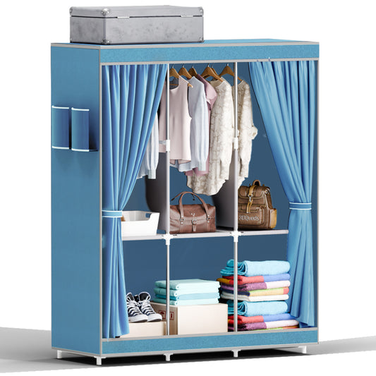 BAOKALER Closet Organizer and Storage for Hanging Clothes, Wardrobe Closet Storage Shelves for Home Bedroom, Light Blue