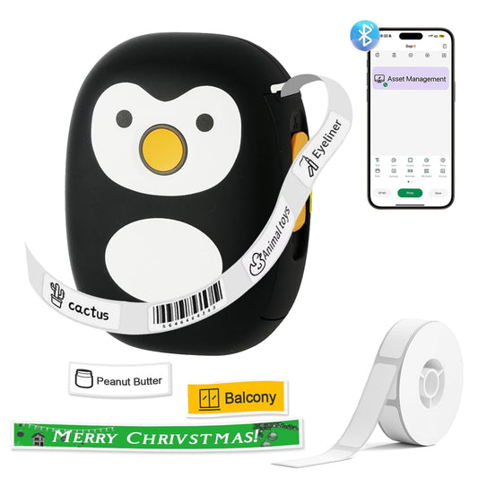 BAOKALER Label Maker, Label Printer with Tape Portable Bluetooth Mini Printer, Inkless Thermal Labeler for Home Office School