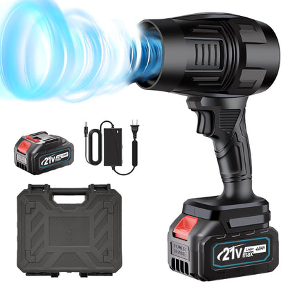Cordless Leaf Blower with 21V 4.0Ah Battery and Charger, 80000RPM 850W Lightweight Electric Leaf Blowers for Lawn Care, Black