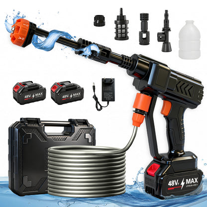 Cordless Pressure Washer, 900PSI Portable Power Washer with 2 X 4.0Ah Batteries, Electric Power Cleaner with 16.4ft Hose for Car, Floor, Garden