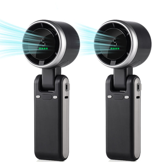 Portable Handheld Fan,Battery Operated,6000mAh? Mini Fan,Up to 12 Working Hours,3 In 1 Pocket Fan,Portable Handheld Turbo Fan for Travel/Outdoor/Indoor(Black,2 Pack)
