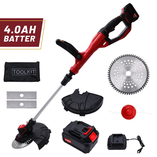 BAOKALER Cordless Brussless Weed Eaters with 4.0Ah 10C Battery, 18000RPM Grass String Trimmer for Wood Cutting Grass Cutting