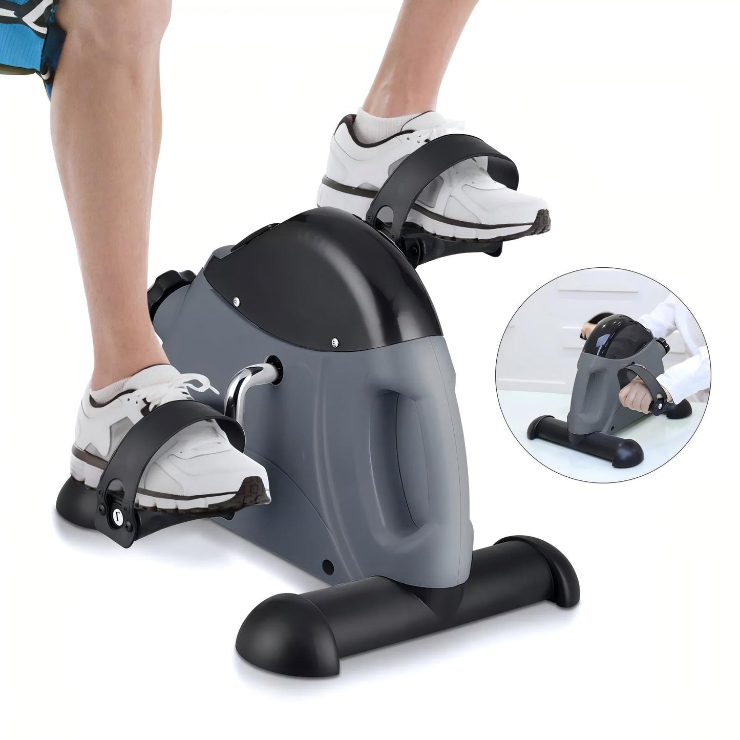 Baokaler Under Desk Exercise Bike, Foot Pedal Exerciser, Portable Under Desk Pedal Stepper with Digital Display, Mini Leg Exerciser for Home