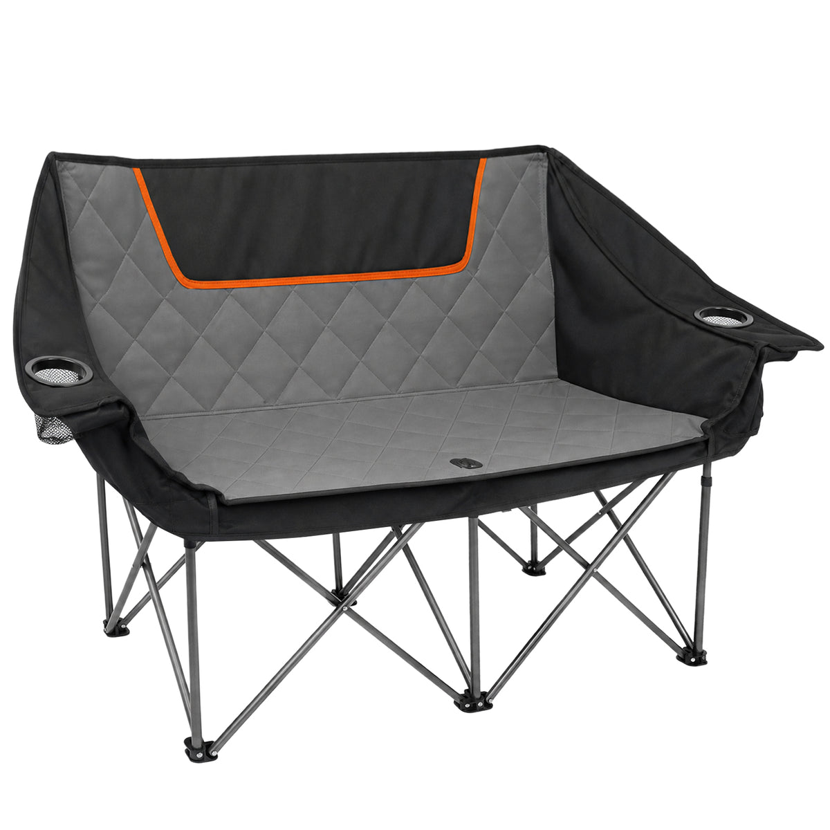 BAOKALER Double Camping Chair for 2 Person, Heavy Duty Folding Loveseat Outdoor Chair with Cup Holders and Armrests, Supports 660 LBS, Portable Oversized Couch for Beach Picnic Travel