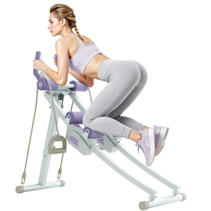 RICAN Ab Fitness Crunch, Abdominal Workout Machine for Glider Roller and Pushup with Headrest, Strength Training Exerciser for Core Strength and Plasticity, Ideal for Home Gym Office