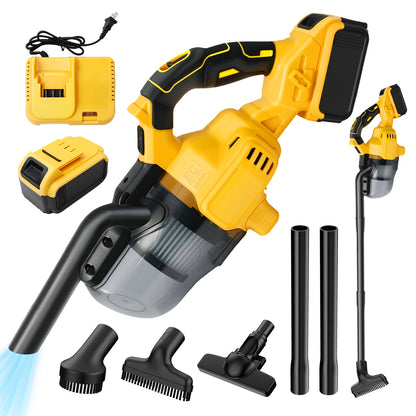 Cordless Handheld Vacuum for Makita Battery, 5-in-1 Car Vacuum Cleaner with 4.0Ah Battery and Charger for Floor Carpet, Yellow