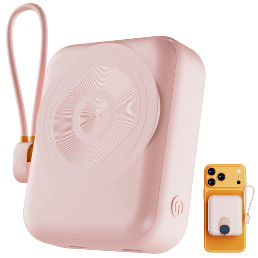Magnetic Portable Charger, Ultra-Light 10000mAh 22.5W Power Bank, USB-C In & Out Fast Charging, Wireless Powerbank Compatible with iPhone 17/16/15/14 Samsung S22/S21 iPad etc (Pink)