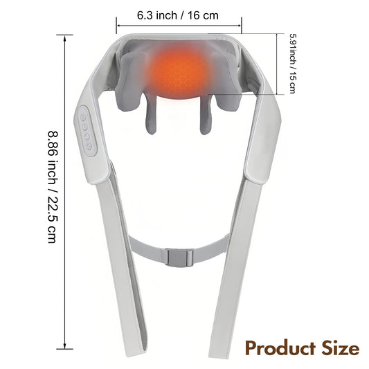 CATGOOD Heated Neck Massager, Cordless Heated Neck and Back Massager Simulated Human Hand Design for Pain Relief, Muscle Relax, Green