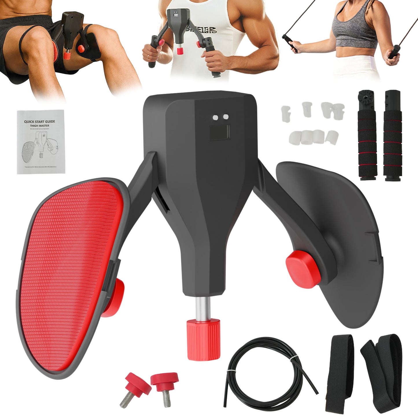 RICAN Thigh Trainer Adjustable Resistance 22-77LBS, Hip Shaper Trainer Machine with Display Counter, Leg Exercise Equipment for Men & Women