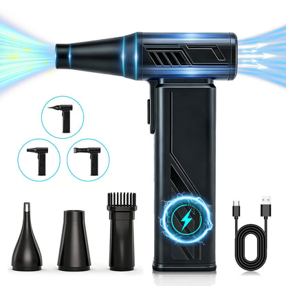 Compressed Air Duster 5 Gear Adjustable, 300000RPM Burshless Air Duster with LED Light, Rechargeable Cordless Air Blower for Keyboard Electric Devices Cleaning