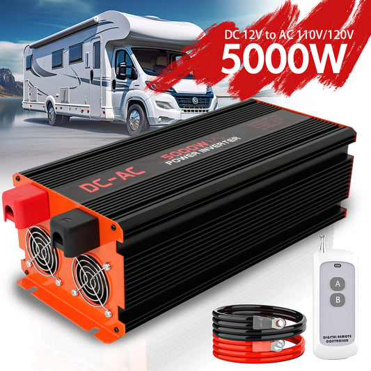5000 Watt Power Inverter 12V DC to 110V/120V AC Converter Car Inverter with LCD Display