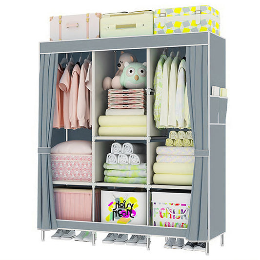 BAOKALER Closet Storage for Hanging Clthes Dustproof, 7 Wardrobe Closet Storage, Non-woven Fabric Clothes Organizer, Gray