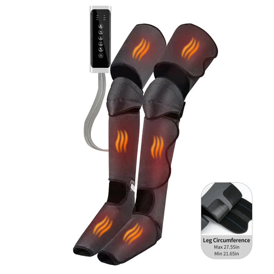 Air Compression Leg Massager for All Ages, Comprehensive Coverage Foot Massager with 3 Speed and 2 Heat Levels, Airbag Massage Technology