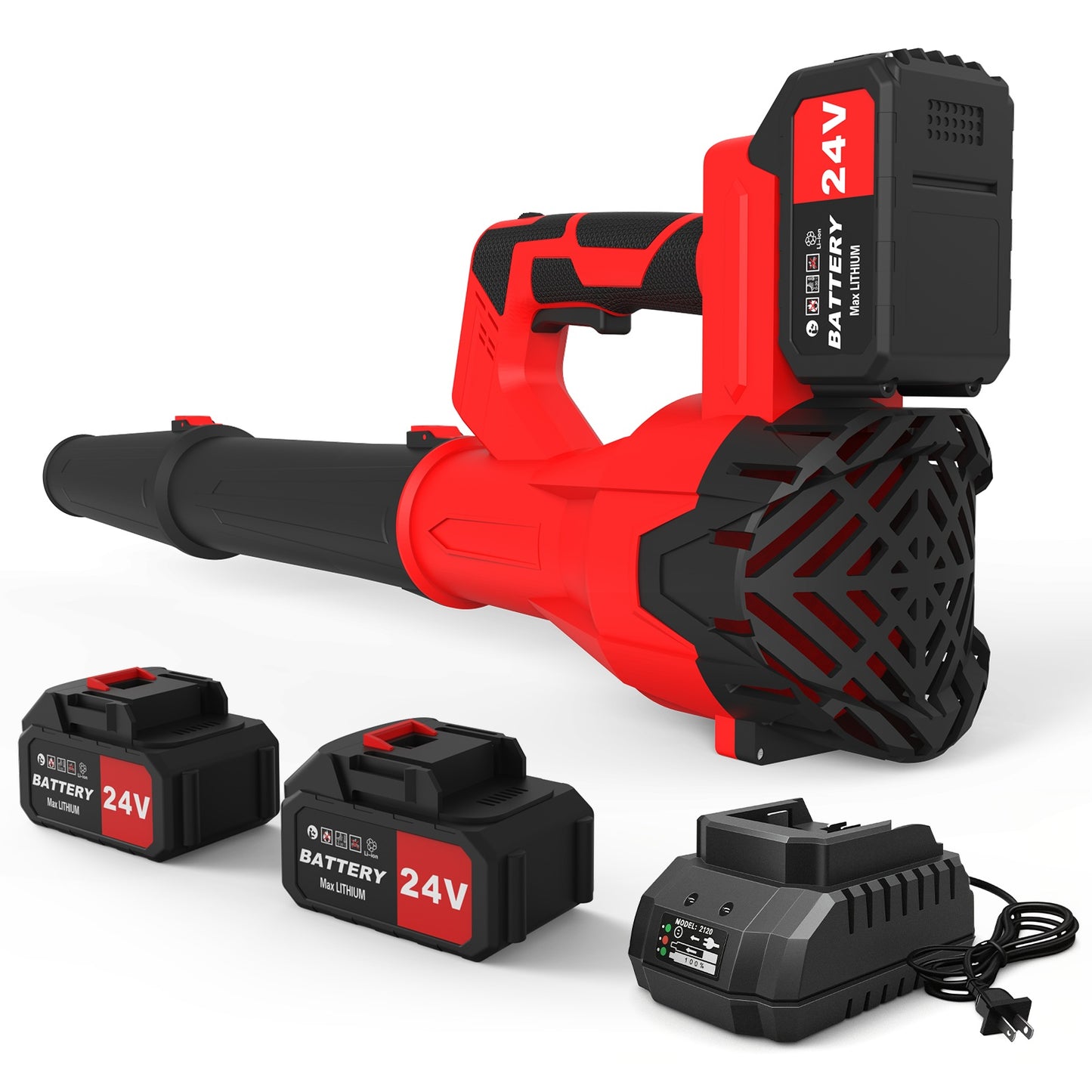 Cordless Leaf Blower, 680CFM/200MPH Electric Leaf Blower with 2 X 6.0Ah Batteries and Charger, 6 Speed Mode, Lightweight Leaf Blowers for Blowing Leaves, Lawn Care, Patio Cleaning and Dust