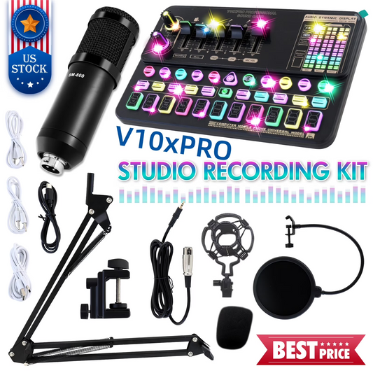 Condenser Microphone Bundle, Audio Mixer BM-800 Podcast Microphone with Voice Changer, Studio Equipment for Laptop Computer Vlog Living Broadcast Live Streaming YouTube TikTok