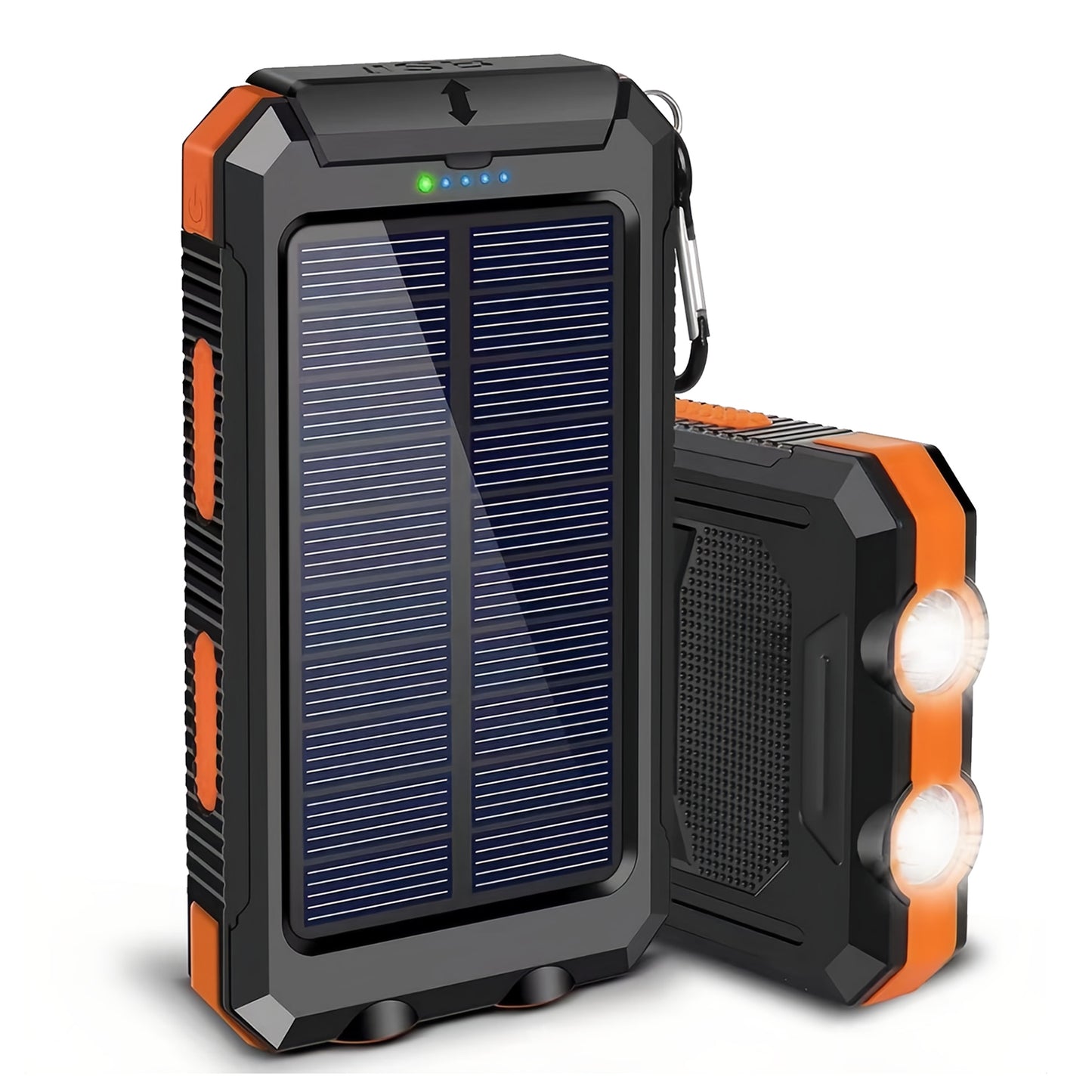 CATGOOD 10000mAh Portable Solar Charger for iphone and Android Power Bank with Dual 5V USB Ports for Outdoor Camping Hiking(Orange)