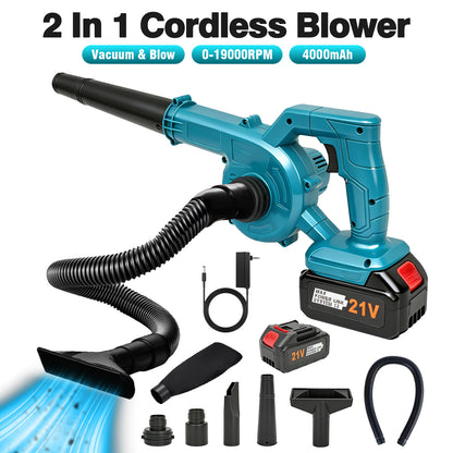 BAOKALER 21V Mini Cordless Leaf Blower, 160 MPH 2-in-1 Lightweight Electric Leaf Blower with 4.0Ah Battery for Lawn, Patio, Dust Cleaning, Blue