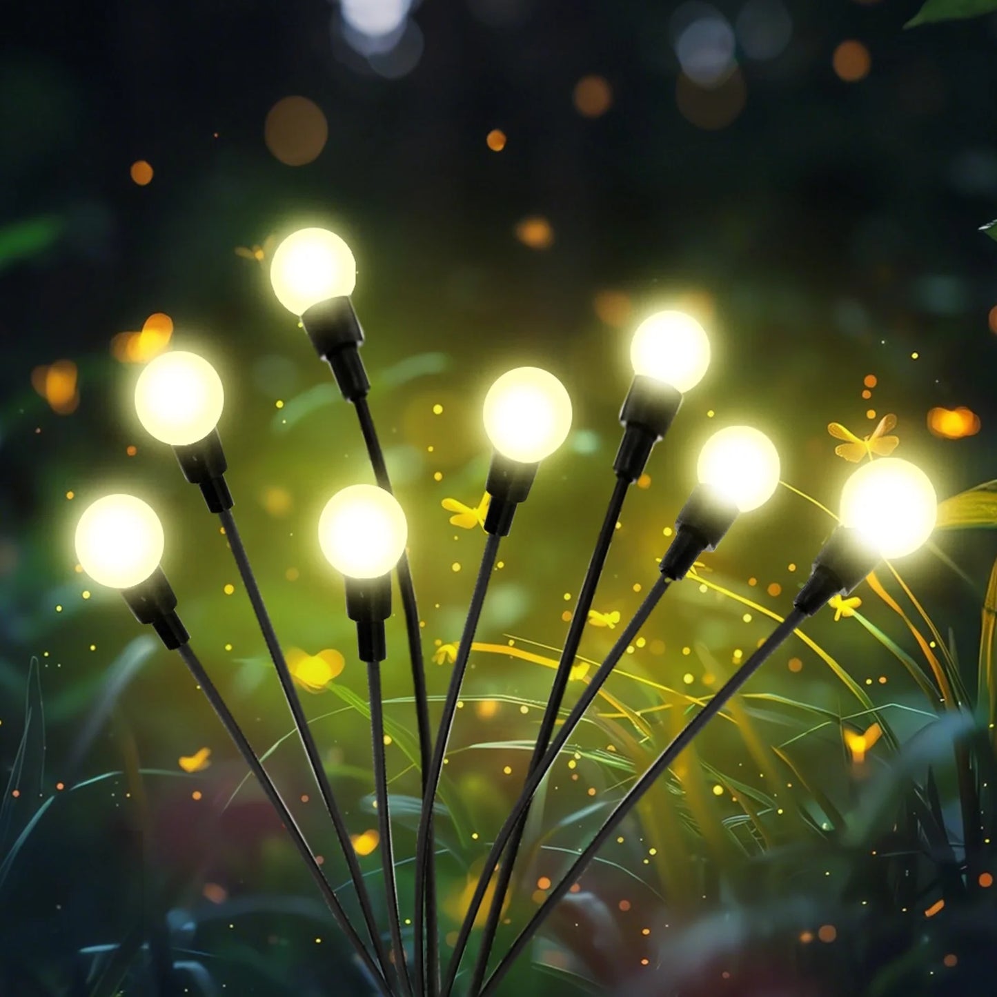 TopZoo Solar Garden Stake Lights Outdoor Waterproof, 8 Pack/2 Modes Swaying Firefly Lights for Garden Decor, Yard, Patio, Pathway, Party, Christmas Decoration, Warm White 64 LED