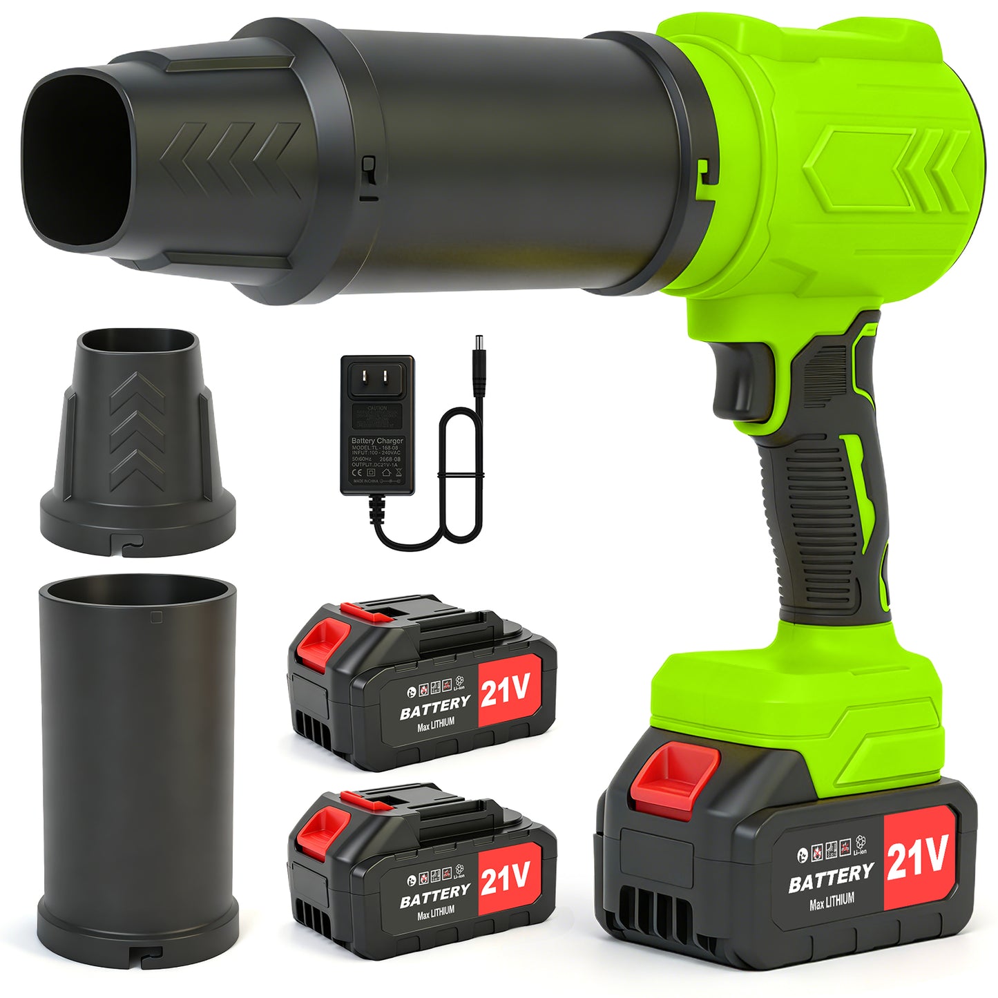 Cordless Leaf Blower, 950000 RPM Electric Leaf Blower with 2 X 4.0Ah Batteries & Charger, 110MPH Lightweight Handheld Blower for Patio Cleaning Blowing Leaves & Dust, Green
