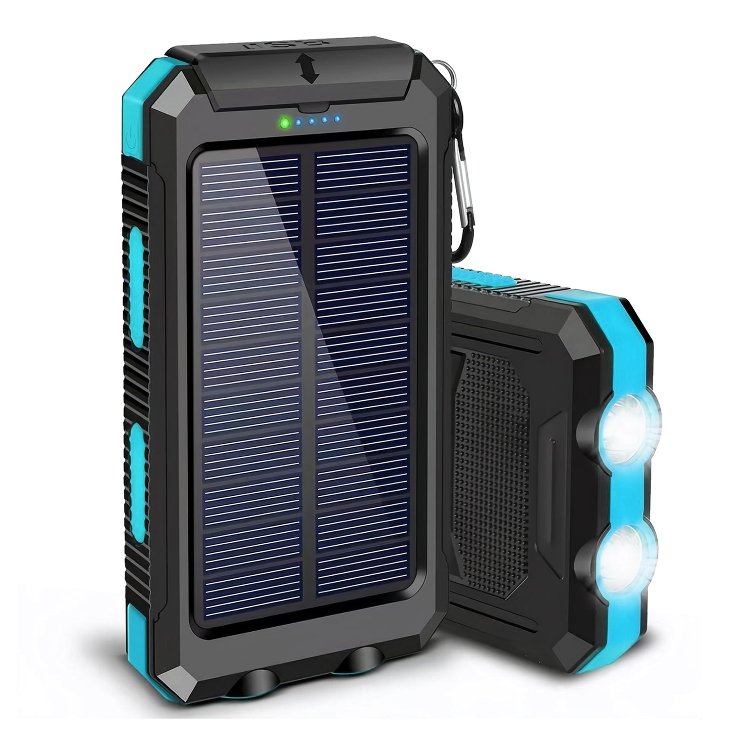 CATGOOD 10000mAh Portable Solar Charger for iphone and Android Power Bank with Dual 5V USB Ports for Outdoor Camping Hiking(Blue)